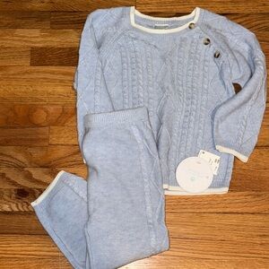 Edgehill Collection Blue Cable Knit Kids Matching Set